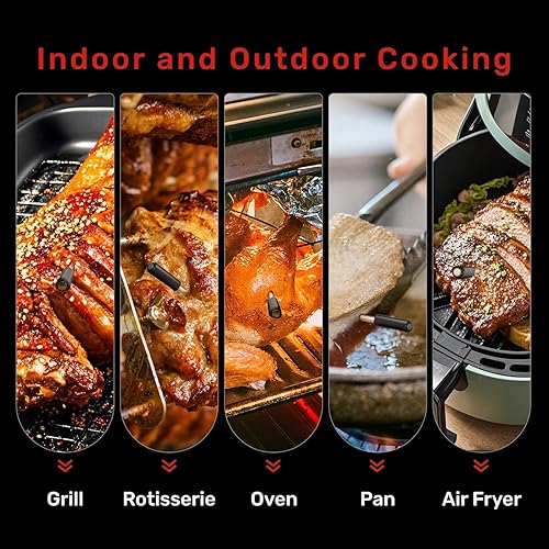 Miniatura 7 de WiFi Wireless Meat Thermometer Digital, Bluetooth Meat Thermometer Wireless, Smart App Monitoring, IP67 Waterproof Meat Probe Thermometer for BBQ