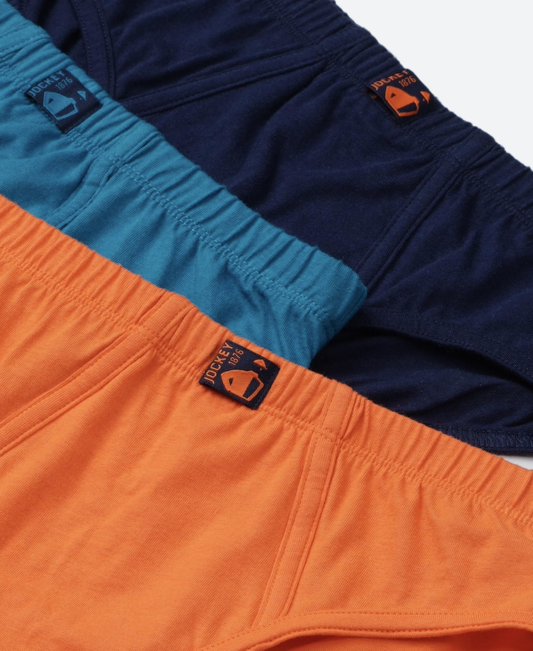 Jockey 3035 Boys Super Combed Cotton Solid Brief with Ultrasoft Waistband (Pack of 3)_Mandarin Orange, Navy & Ocean Depth_9-10 Yrs - Image 9 thumbnail