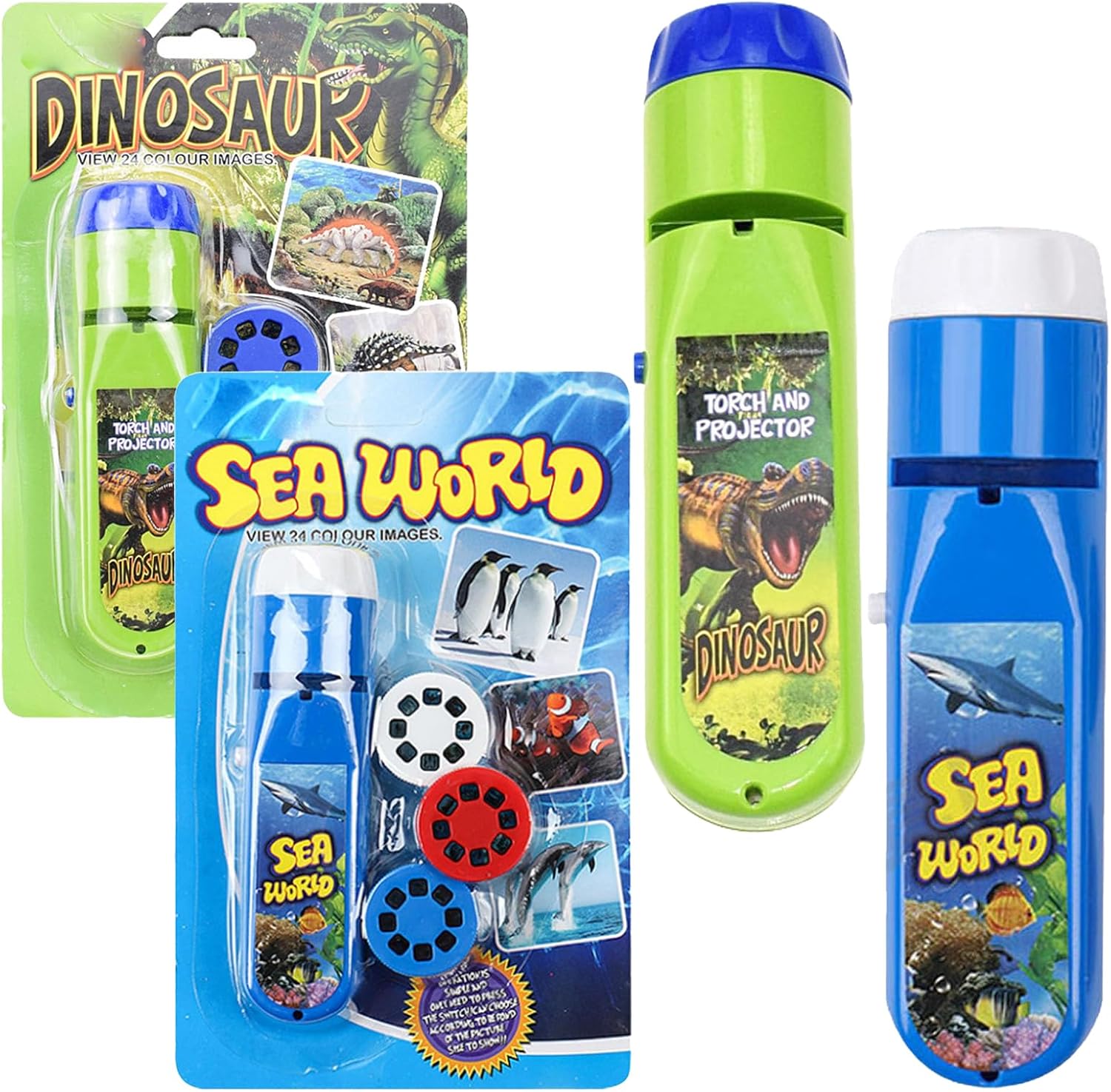 Dinosaur Projector Flashlight, 1 Set Dinosaur Projector Toy with 3 Discs & 24 Patterns, Portable Dinosaur Projector Flashlight, Night Light Technology Toy for Christmas (3 PCS)