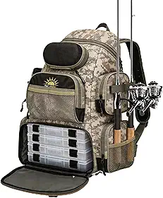 Mochila 55 Litros de Pesca, Mochila de Grande Capacidade para Camping e Trilha ao Ar Livre