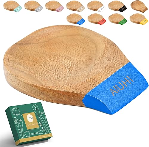 Soporte de cuchara de madera para encimera de cocina, soporte de cuchara de madera de teca natural para estufa o encimera (azul) disponible en Yaxa El Salvador