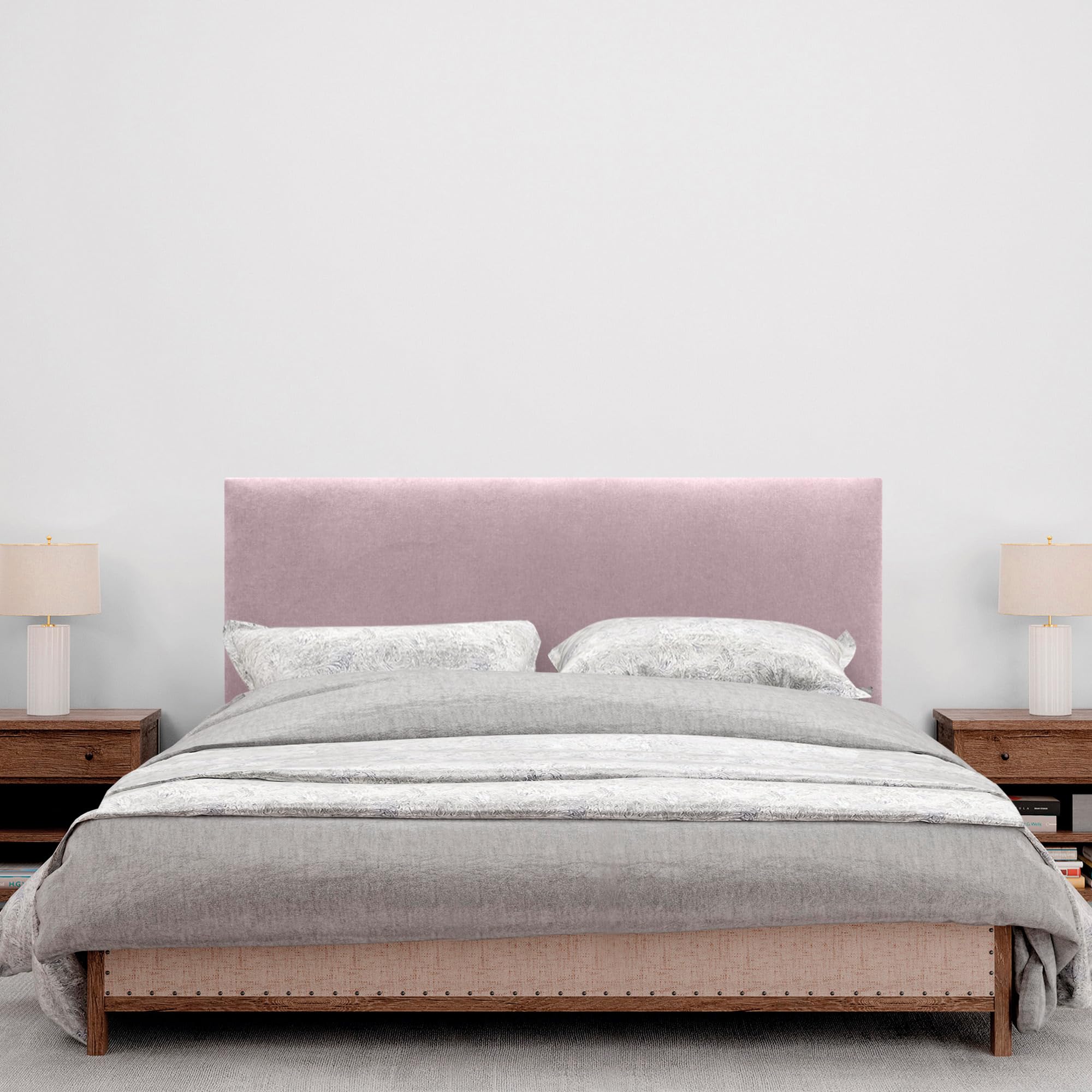 DHOME Testiera in de Similpelle Liscia 135x105cm Con le gambe Letti 120/135 - Nero