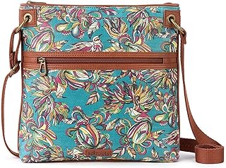 Sakroots Artist Circle Flat Crossbody, Teal Treehouse