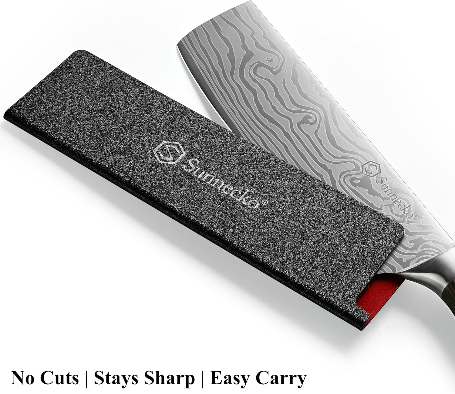 Sunnecko Japanese Nakiri Knife 7 Inch - Carbon Steel Chef Knife Vegetable Cleaver with Sheath, Kitchen Gift for Home Cooks, Professional Kitchen Knife Gift Box
