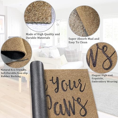 Miniatura 4 de AAZZKANG Tapete para puerta de perro para entrada del hogar, exterior, interior, tapete grande de 36 x 24 pulgadas, fácil de limpiar, con parte