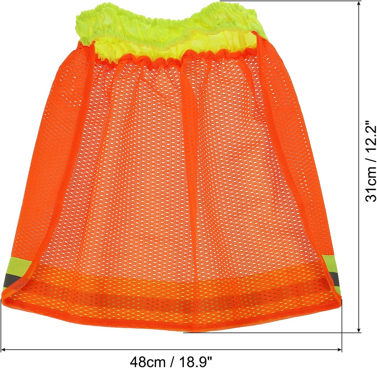 PATIKIL Hard Hat Sun Neck Shield, 4 Pack High Visibility Sun Shade Hard Hat Cooling Mesh Elastic Helmet Brim for Construction Outdoor Work, Orange Yellow