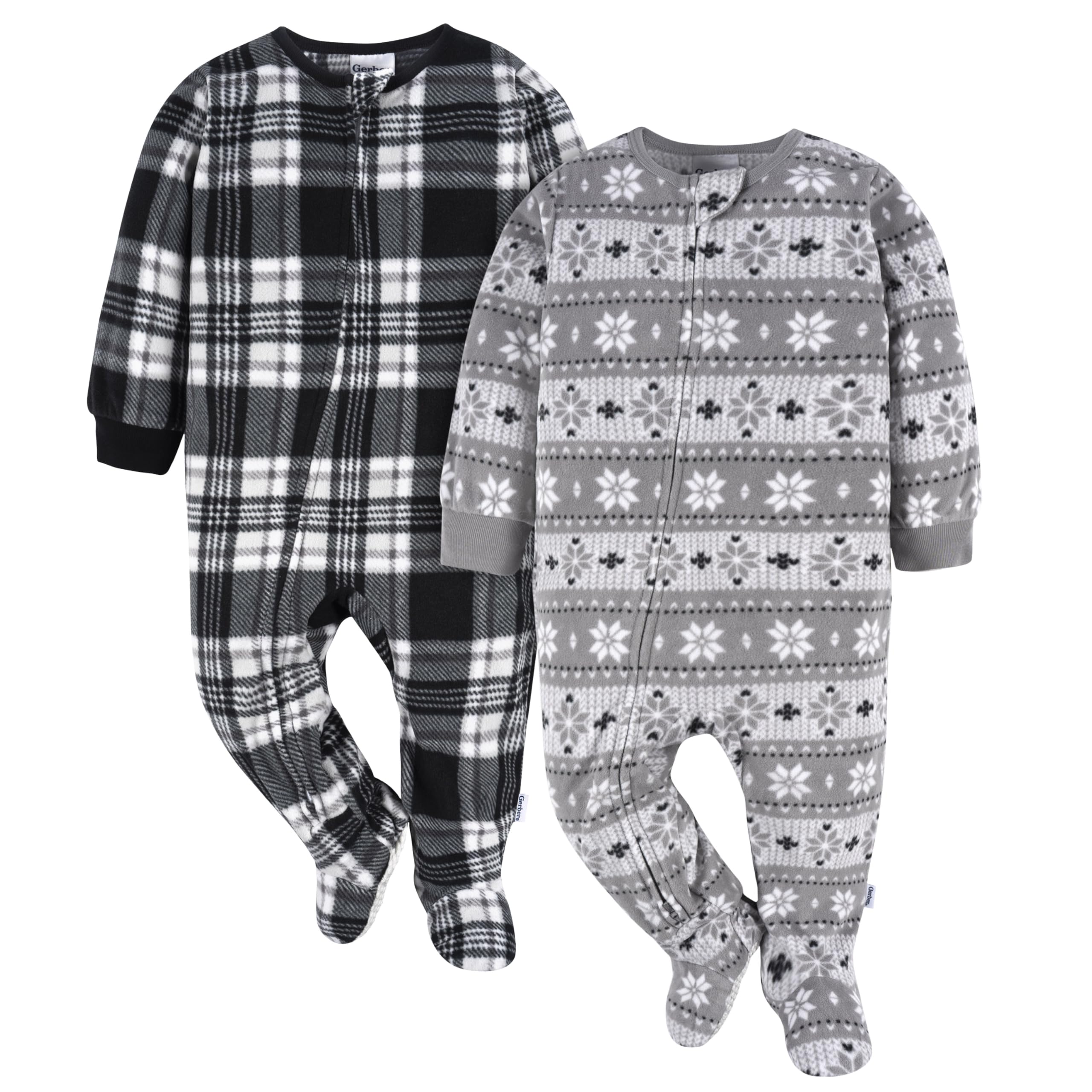 Gerber Unisex Fleece Footed Pajamas 2-Pack
