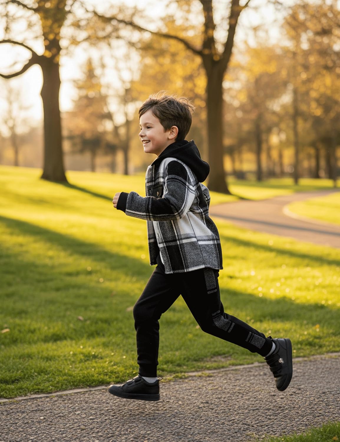 Toddler Boy Clothes Plaid Hooded Long Sleeve Sweatshirt And SweatPants With Pocket-2 Piece Boys Outfits - Image 2