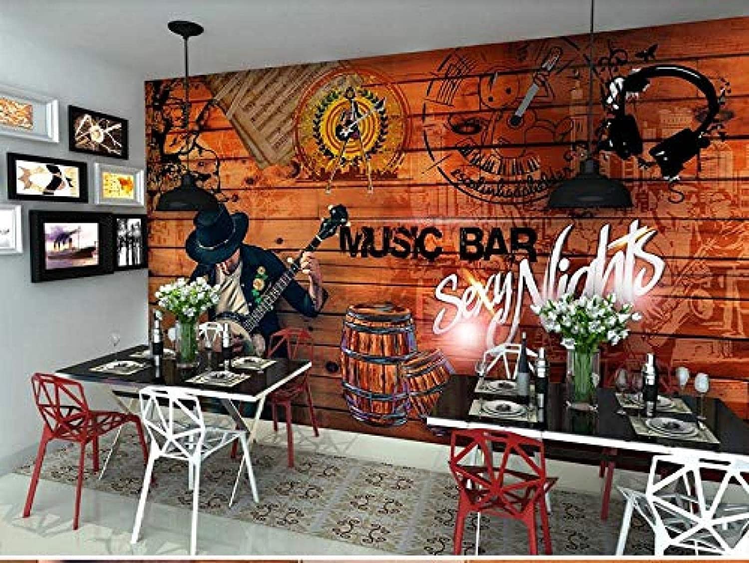 Papel Pintado Mural De Pared Garabato, Barra De Música Autoadhesivo Extraíble Peel & Stick Decoración De Pared Hogar Artesanía Pared Calcomanía Cartel De Pared Pegatina Para S 250(ancho)x175(alto)cm