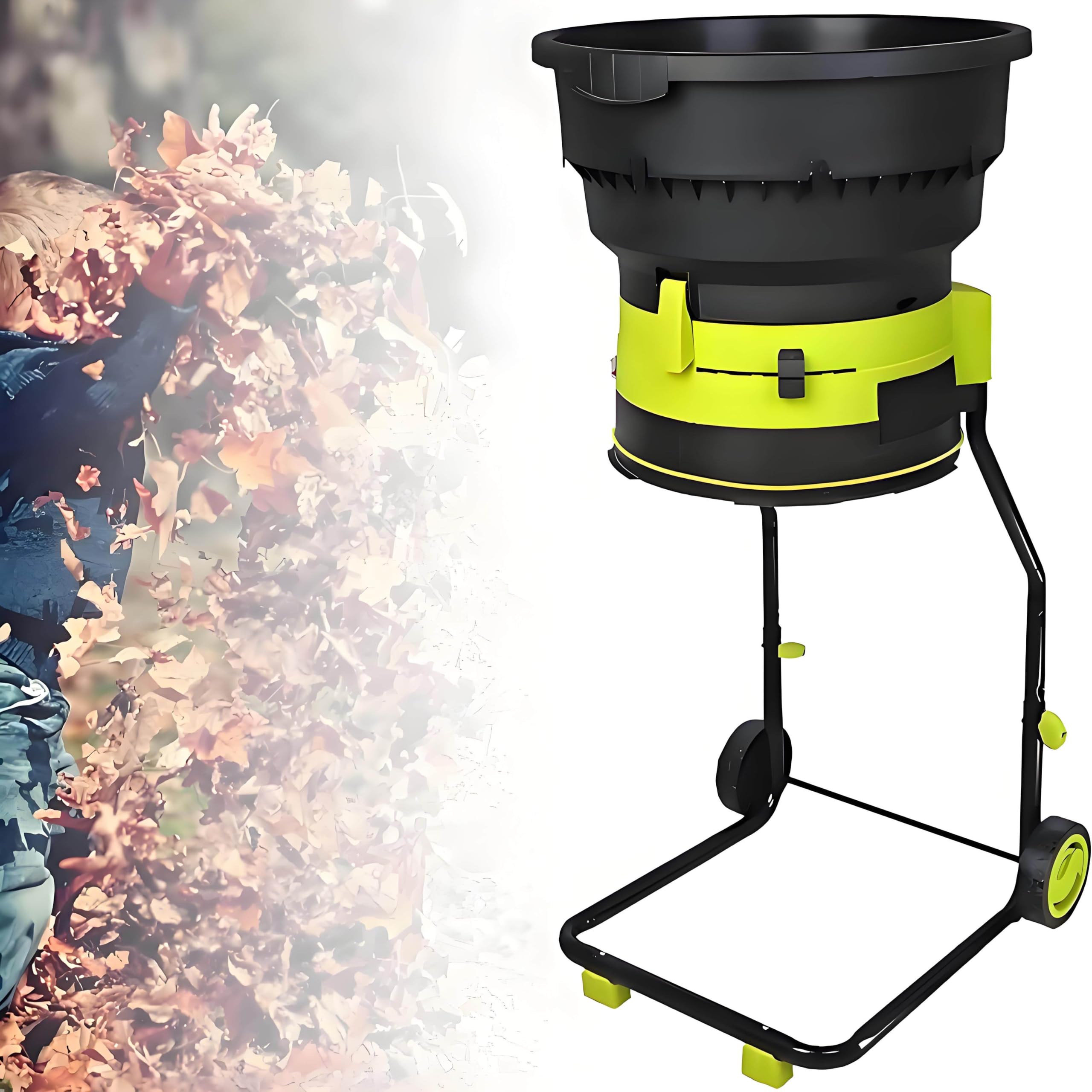 con Cable Trituradora Eléctrica Hojas,Herramienta Limpieza Triturador,Biotrituradora Compost para,Ramas Sin Cuchillas,Abono Sopladora Biotrituradora8000 Giri/Min noPowercord