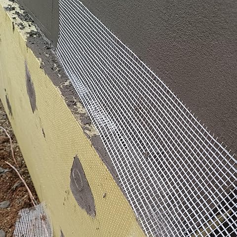 Malla Fibra De Vidrio Fibra Rollo de malla de fibra de vidrio de 1M de ancho, parche de malla de fibra de vidrio cortable pequeño para prevención de grietas en paredes interiores, cinta(Hole 0.6cm(1/4