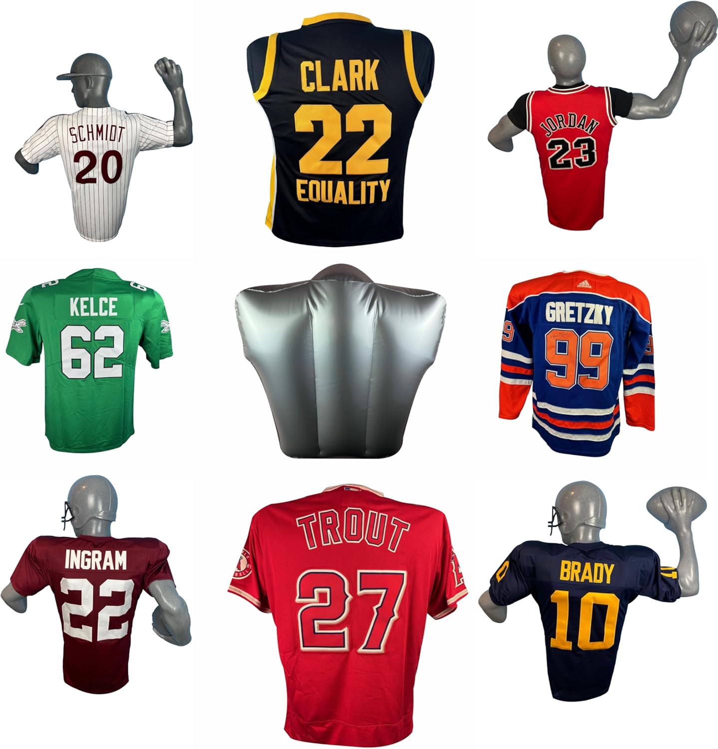 Inflatable Jersey Display Case, Wall-Mount Frame Hanger for Football, Baseball, Basketball, Soccer, Hockey, Protect & Showcase Sports Memorabilia, Perfect for Jerseys, Shadow Box Statue Alt