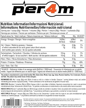 Per4m Whey Protein Powder | High Protein Shake for Muscle Growth & Recovery | Low Sugar Gym Supplement | Sports Nutrition Drink + Amino Acids (900g, Apple Strudel)