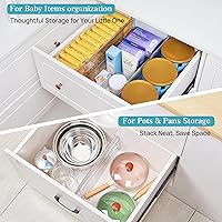 Vista 5 de Vtopmart 10 Pack 6" Tall Upgrade Drawer Dividers for Big and Deep Drawer, 12.8"-22.3" Adjustable Expandable Dresser Drawer Organizer, Clear Plastic