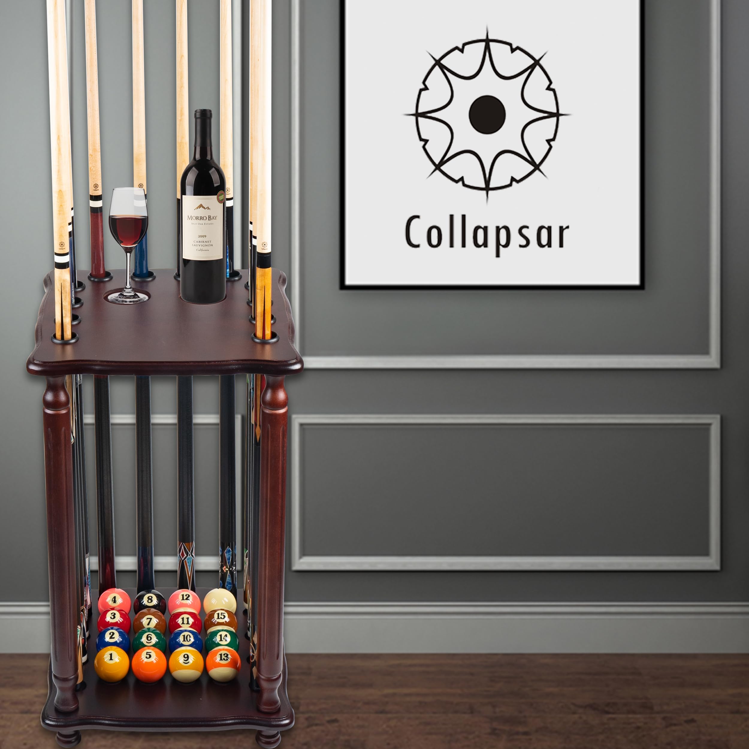 Snapklik.com : Pool Stick Holder Floor Stand,Pool Cue Rack Holds Cue ...