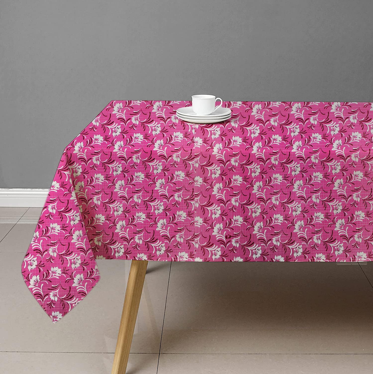 Vocal Store Printed PVC Table Cover Rectangular for 6 to 8 Seater Dining Table of Size 60x108 Inches, Home, Restaurant, Banquet - CTBL3-P08-60X108