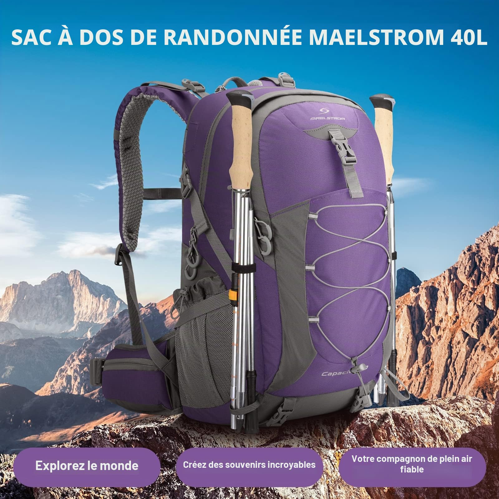 Maelstrom Sac À Dos de Randonnée Imperméable 40 L sac à dos randonnée Mixte