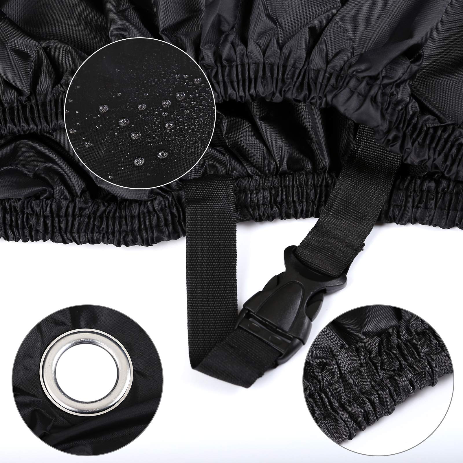 LIHAO Copertura di protezione per moto impermeabile, resistente al freddo e alle intemperie, protegge dalla polvere 190T - Nero, XXL