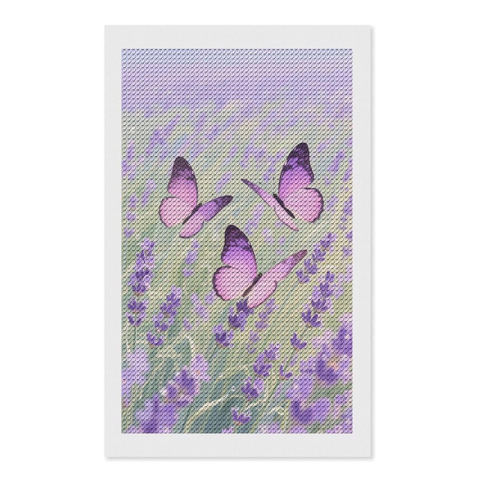 VstaDank Butterfly Diamond Painting Kits Exquisite DIY Full Round Drill Diamond Dots Painting for Adults Beginner Diamond Photo Paint with Diamond Picture Art Wall Decor 12"x20"