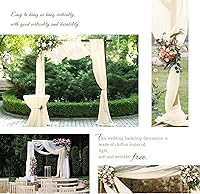 Vista 60 de Tela para envolver arco de boda, 4 paneles de 28 x 20 pies, cortinas de arco de boda rosa para ceremonia, cortinas de tela de gasa para cenador