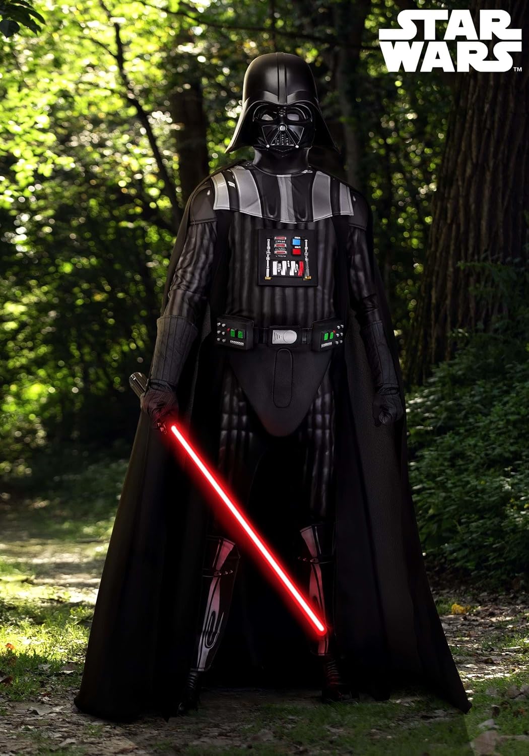 Deluxe Adult Darth Vader Star Wars Costume Jumpsuit with Cape, Mask, Gloves, & Belt for Halloween and Cosplay Fun - Image 2