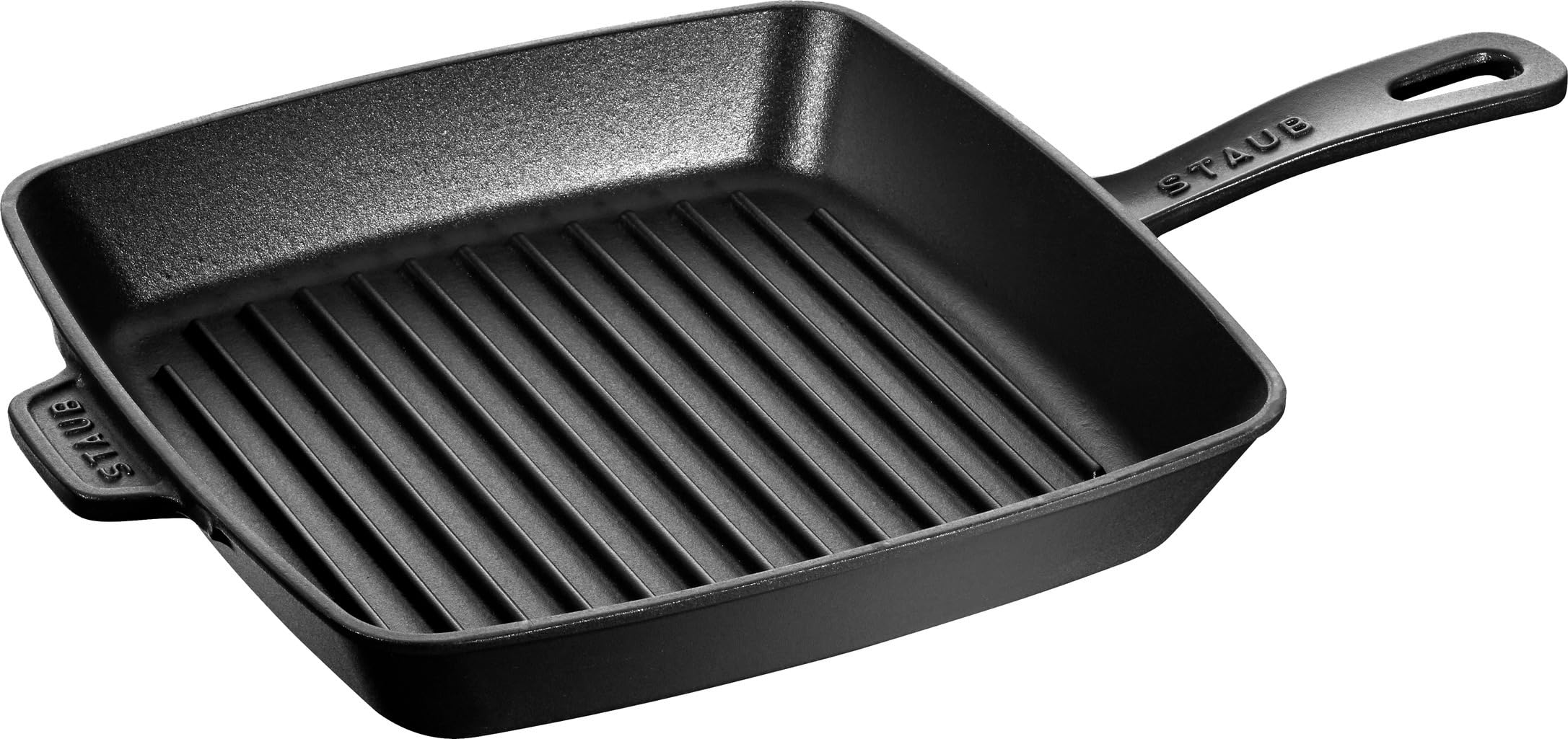STAUB Grillpfanne aus emailliertem Gusseisen, quadratisch, 26 cm, Schwarz