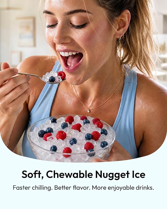 Euhomy Countertop Nugget Ice Maker, 35lbs Daily Sonic Crushed Ice Machine image 4