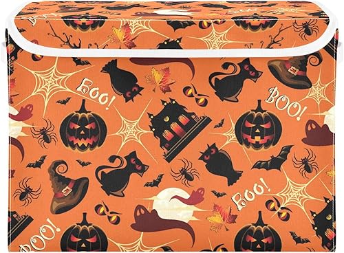 Retro Halloween Fabric Bins, Clothing Storage, Kids Closet Organizers and Storage, Toy Storage