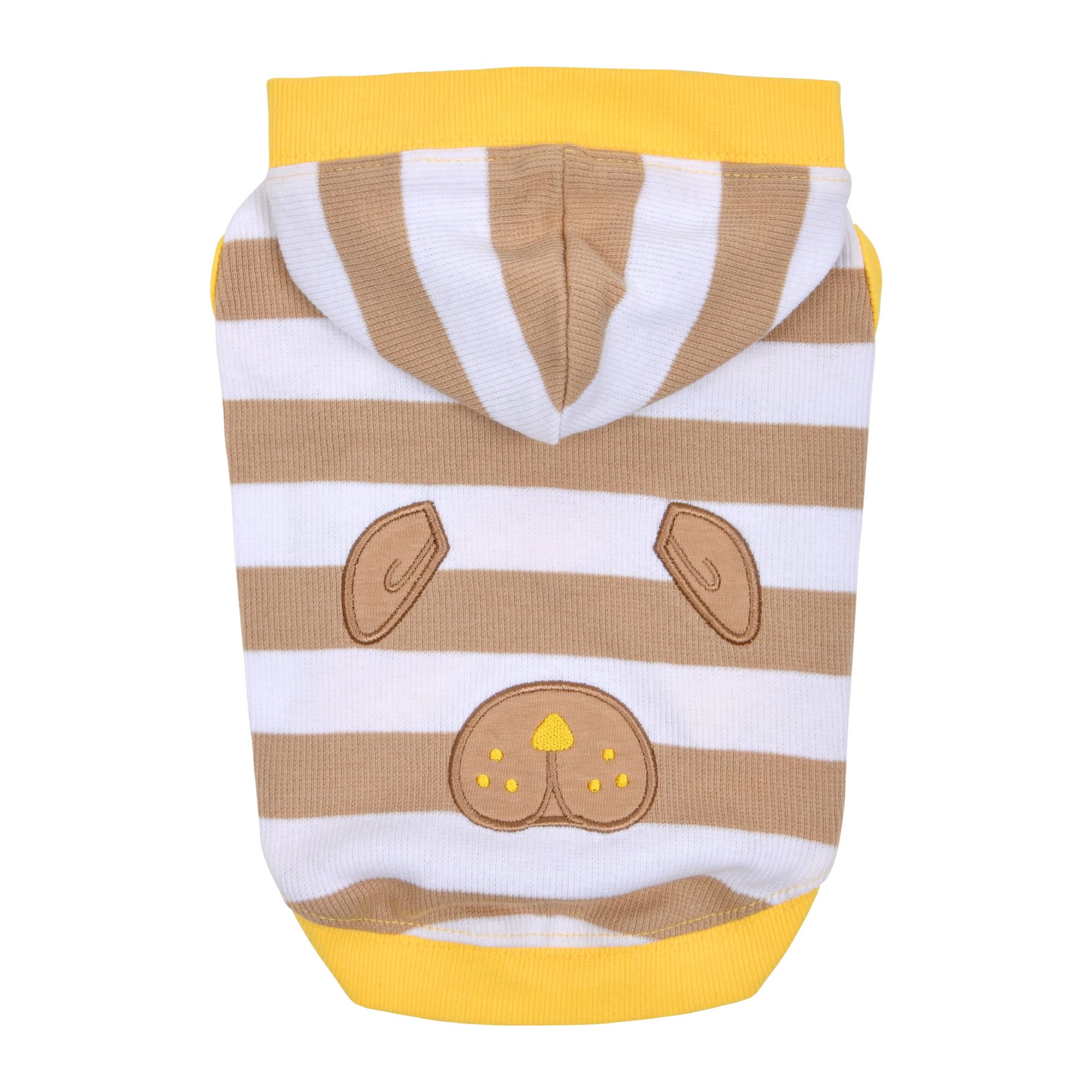 Puppia Spring/Summer HOOCH Dog Hooded Shirt Trendy Fashionable Cute Dog Apparel, Beige, X-Large