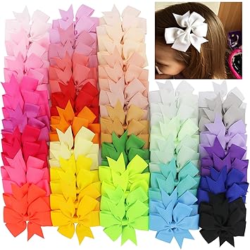 70Piece Pinwheel Hair Bows Grosgrain Ribbon Boutique Bow Alligator Clips For Girls Kids Children Toddlers Teens Gifts In Pairs