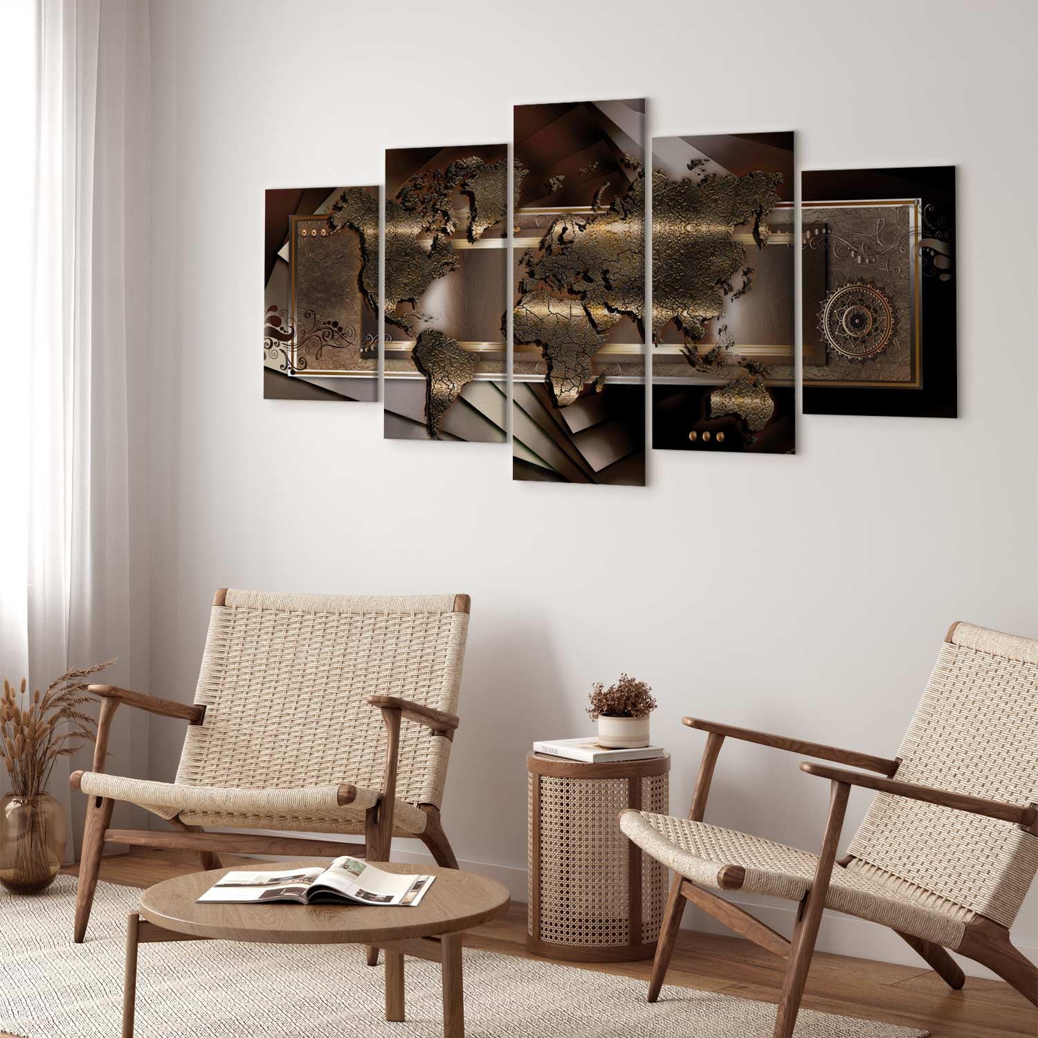 Quadri Quadro 5 pezzi Stampa su tela Home Sfondo carta da parati Blu