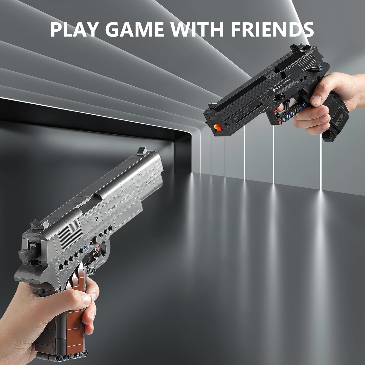 M1911 & USP Building Blocks Guns Compatible with Lego - 2 Model Pistol Building Sets, Ideal Gift for Boys Kids Ages 8+, Adults & Collectors
