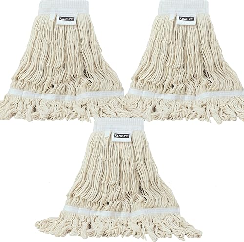 Miniatura 12 de Cabezal de trapeador de limpieza industrial húmedo de alta resistencia, repuesto de cabezal de trapeador de algodón perfecto, lavable de algodón