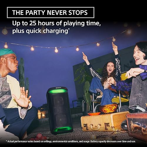 Miniatura 6 de Sony SRS-XV500 Altavoz portátil Bluetooth para fiesta de karaoke y máquina de karaoke, batería de 25 horas, resistente a salpicaduras, luces