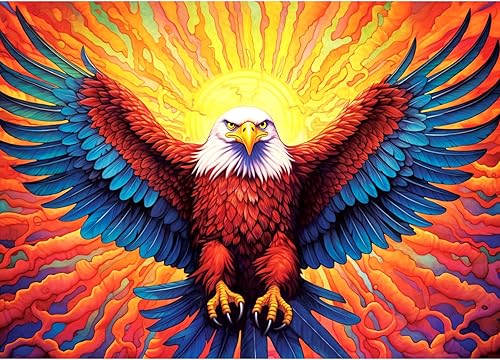Miniatura 2 de Rompecabezas para adultos de 1000 piezas, majestuosa águila calva, rompecabezas de EVERUNION para adultos y niños, rompecabezas de rompecabezas
