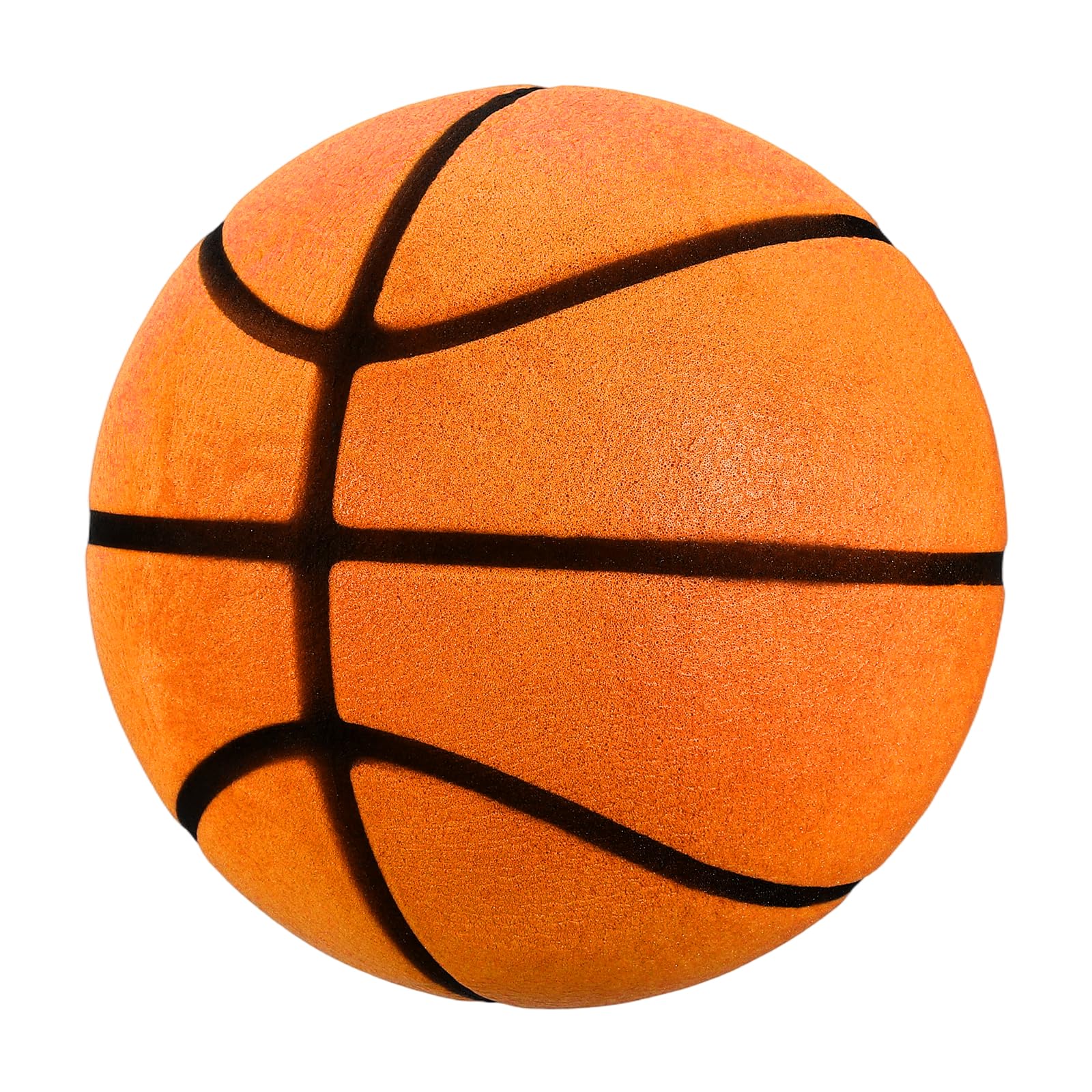 YELARXI Silent Basketball, Size 7 (9.4") Quiet Basketball High Density Foam No Noise 3D Sculpted Groove Bouncing Ball with Net Bag & Orange-Fit for (Indoor Training/Dribbling Practice)