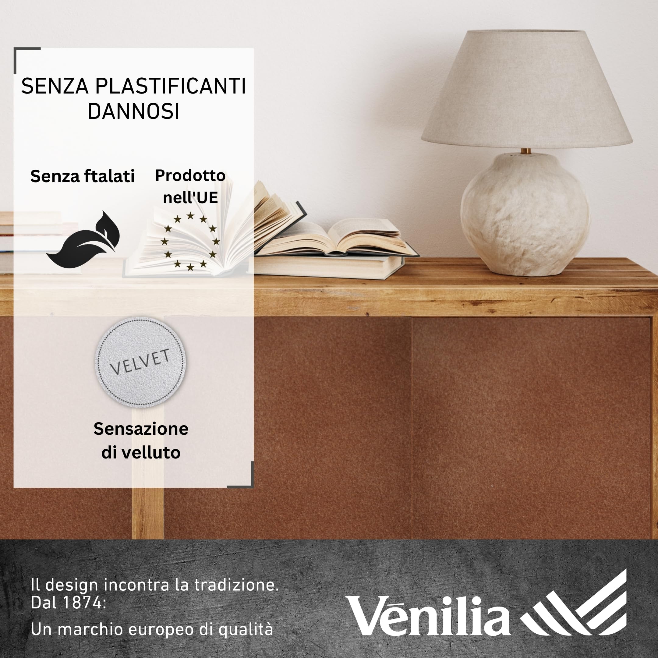 Pellicola Adesiva Venilia Effetto Velluto - Caramello Beige 45x100cm, Spessore 140μ, Senza Ftalati - Foto 7