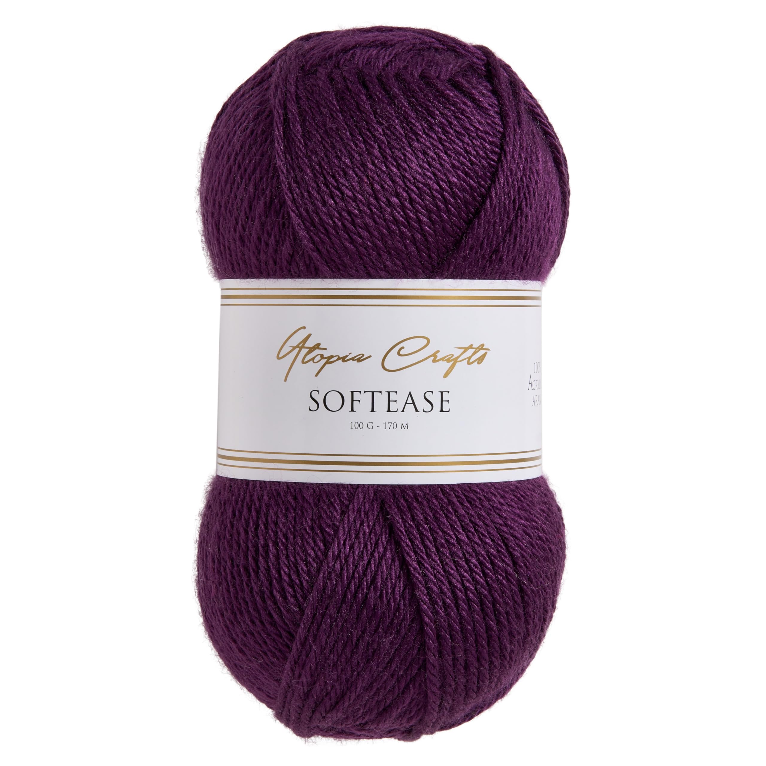 Utopia Crafts Softease Knitting and Crochet Yarn 100g (Velvet Plum)