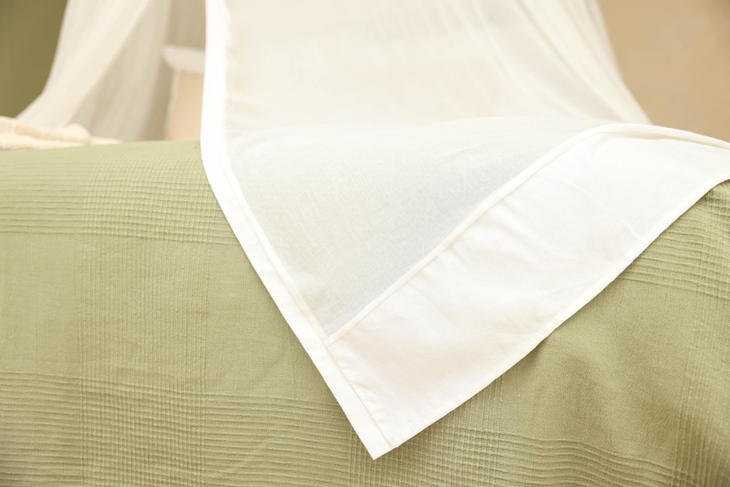 100 % Baumwolle Baldachin für Queen- & King-Size-Bett | Handgefertigtes Luxus-Moskitonetz als Schlafzimmer-Vorhang | Dekoratives Kegelförmiges Netz mit 2 Öffnungen für Zuhause
