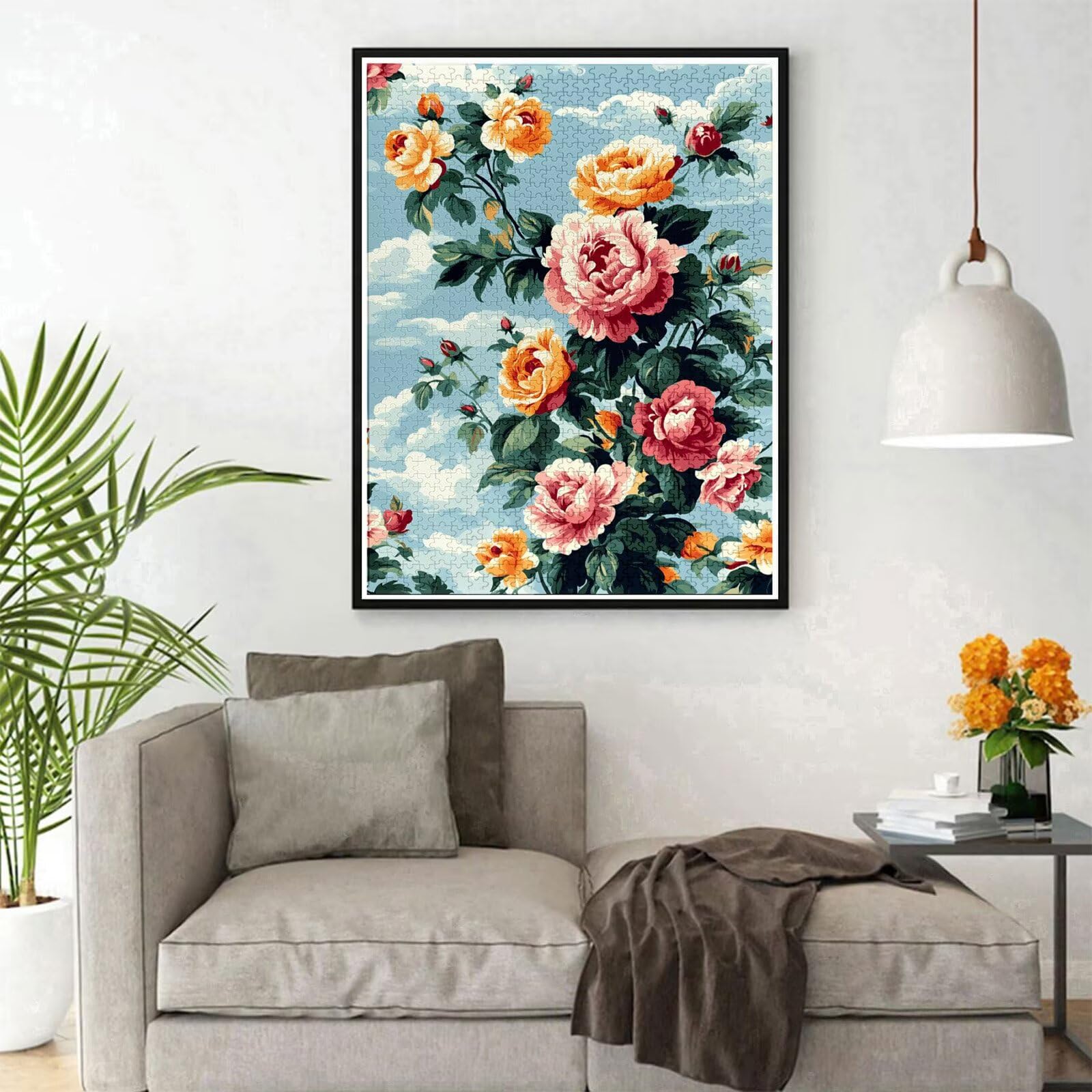 Puzzle Blume Puzzle 5000 Teile, Holzpuzzle Erwachsene, Mehrfarbig Holzpuzzle, Klassische Puzzles Pfingstrose Wooden Jigsaw für Erwachsene Und Kinder 14 Jahren, Geschenke Home Dekor 156x105cm D-712