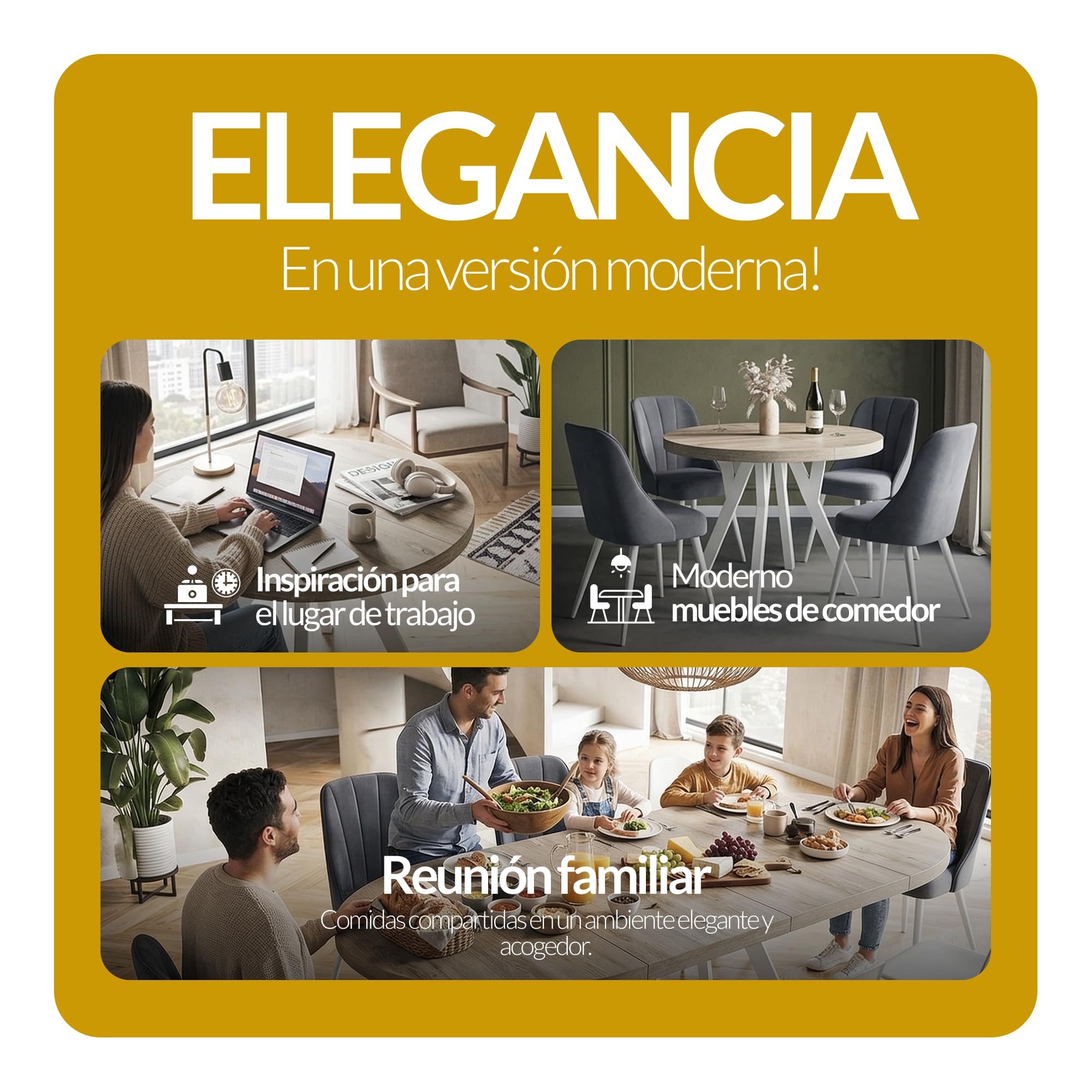 Mesa Comedor Extensible Redonda, 80 cm, Blanco