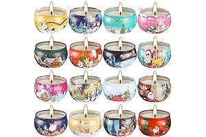 Festive Christmas Wax Candle Set-16 Unique Scents of the Holidays, 2.5oz