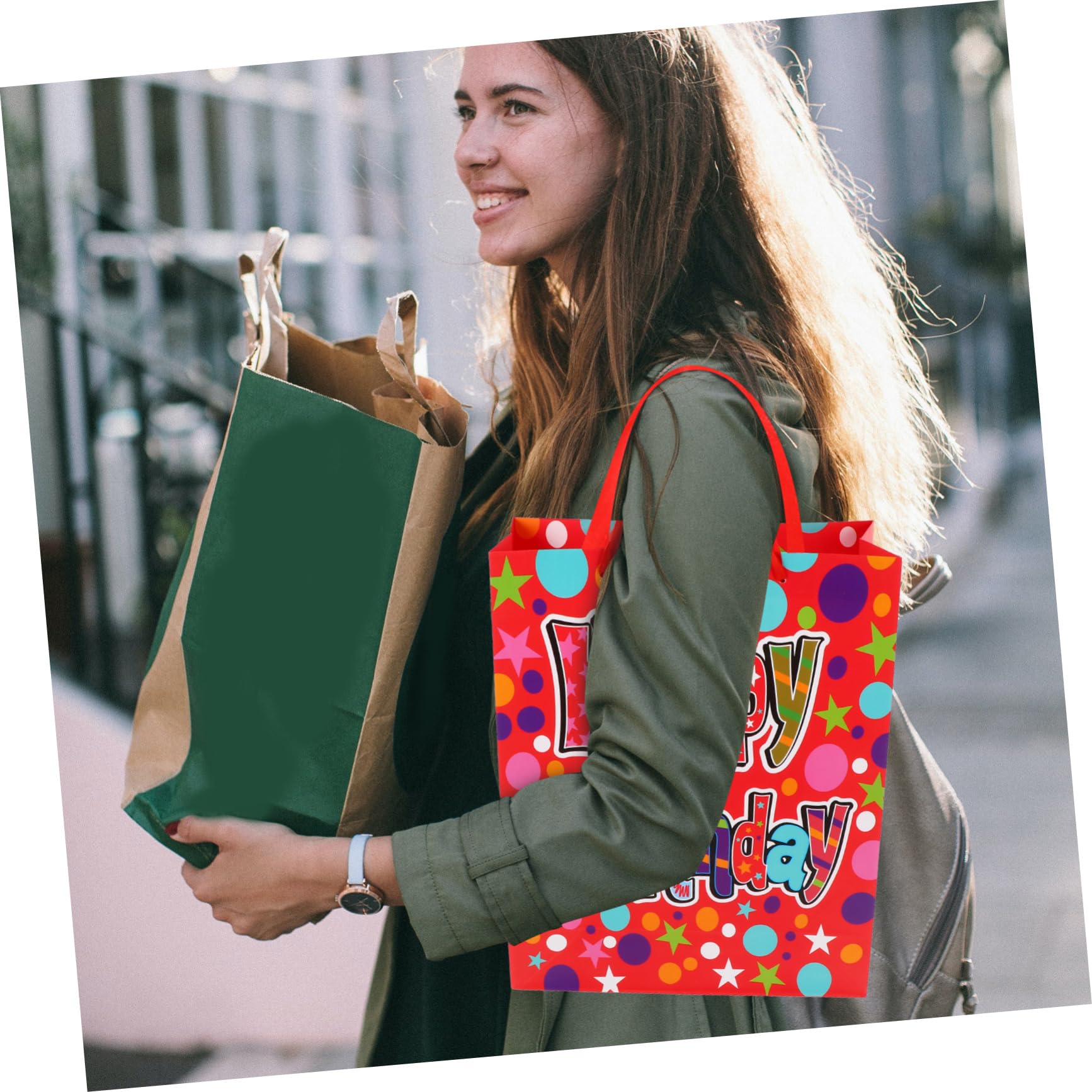 Bolsas de Obsequio de Cumpleaños y Fiestas 12 Piezas de Papel Recubierto