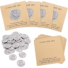 FYSUIMU 40 Sets Pocket Hug Token Bulk Hug Cards with Metal Coin Greeting Card Keepsake Exchange Card for Mother's Day Gift Employee Appreciation School Kid Teacher Colleague Family Friend Relationship