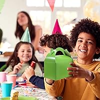 Vista 7 de Bssay Paquete de 30 cajas de regalo de fiesta, cajas de regalo, cajas de regalo de papel a dos aguas con asas, perfectas para fiestas de cumpleaños