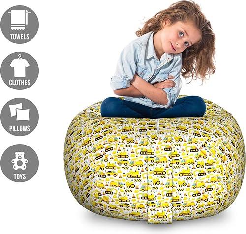 Miniatura 200 de Lunarable Silla de almacenamiento para adolescentes, coloridos patines de estilo retro, para actividades juveniles, para niñas y niños, divertido