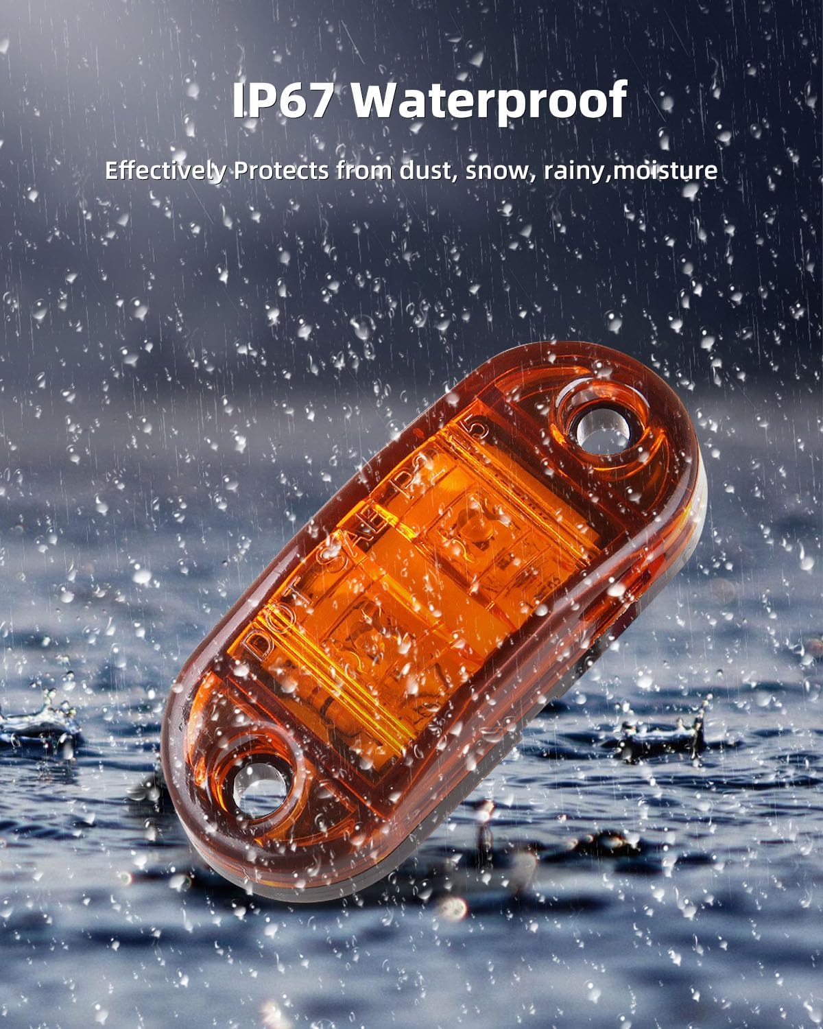 15x 2.5 Inch Oval Side Marker Light Amber 2 Diode LED Trailer Clearance Light Fender Light Waterproof Surface Mounted for Truck Camper Boat Lorry