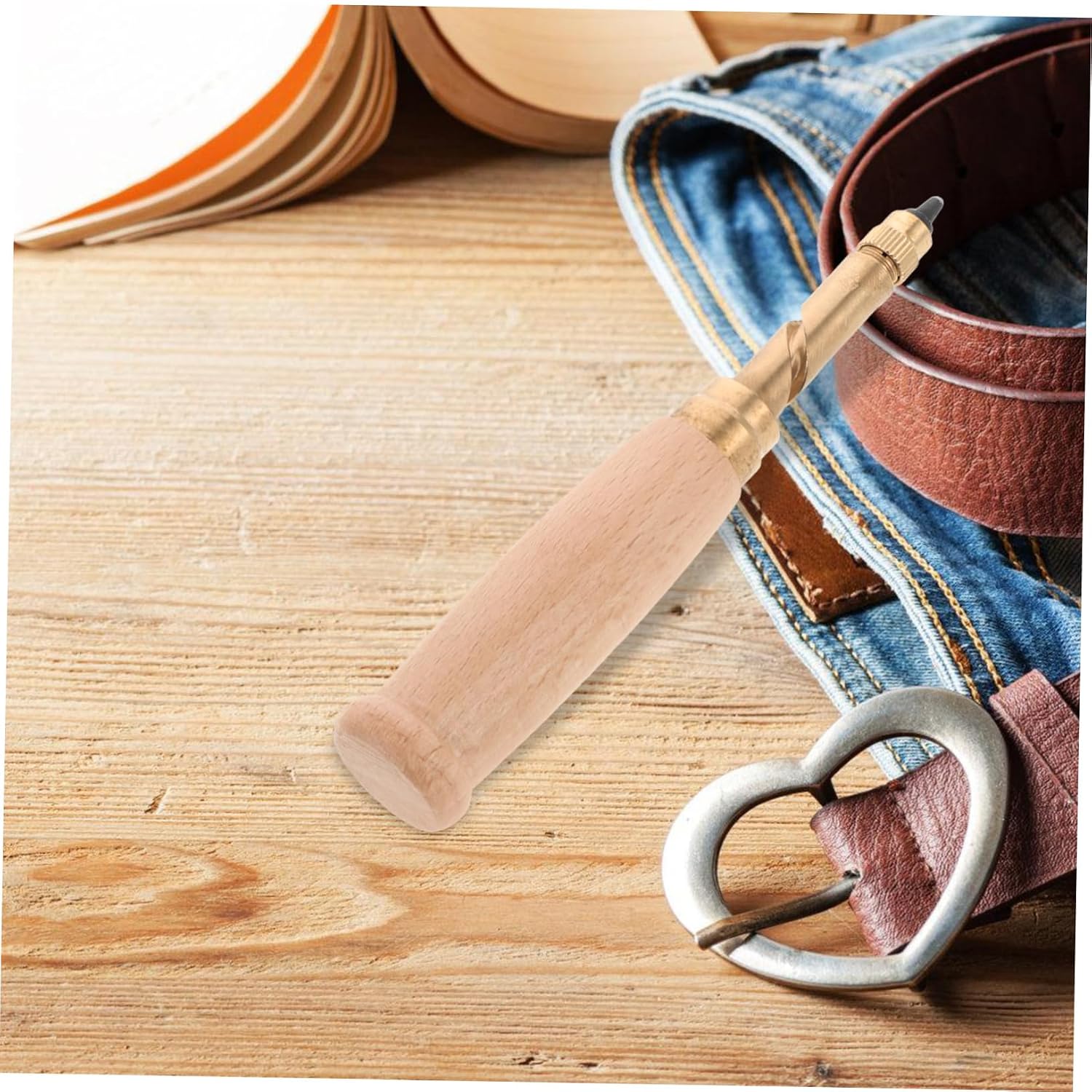 VILLCASE 1set Leather Punch Cutter Tool Stainless Steel Hollow Punch for DIY Crafts Leathercraft Punching Kit for Belts Handbags and Clothing