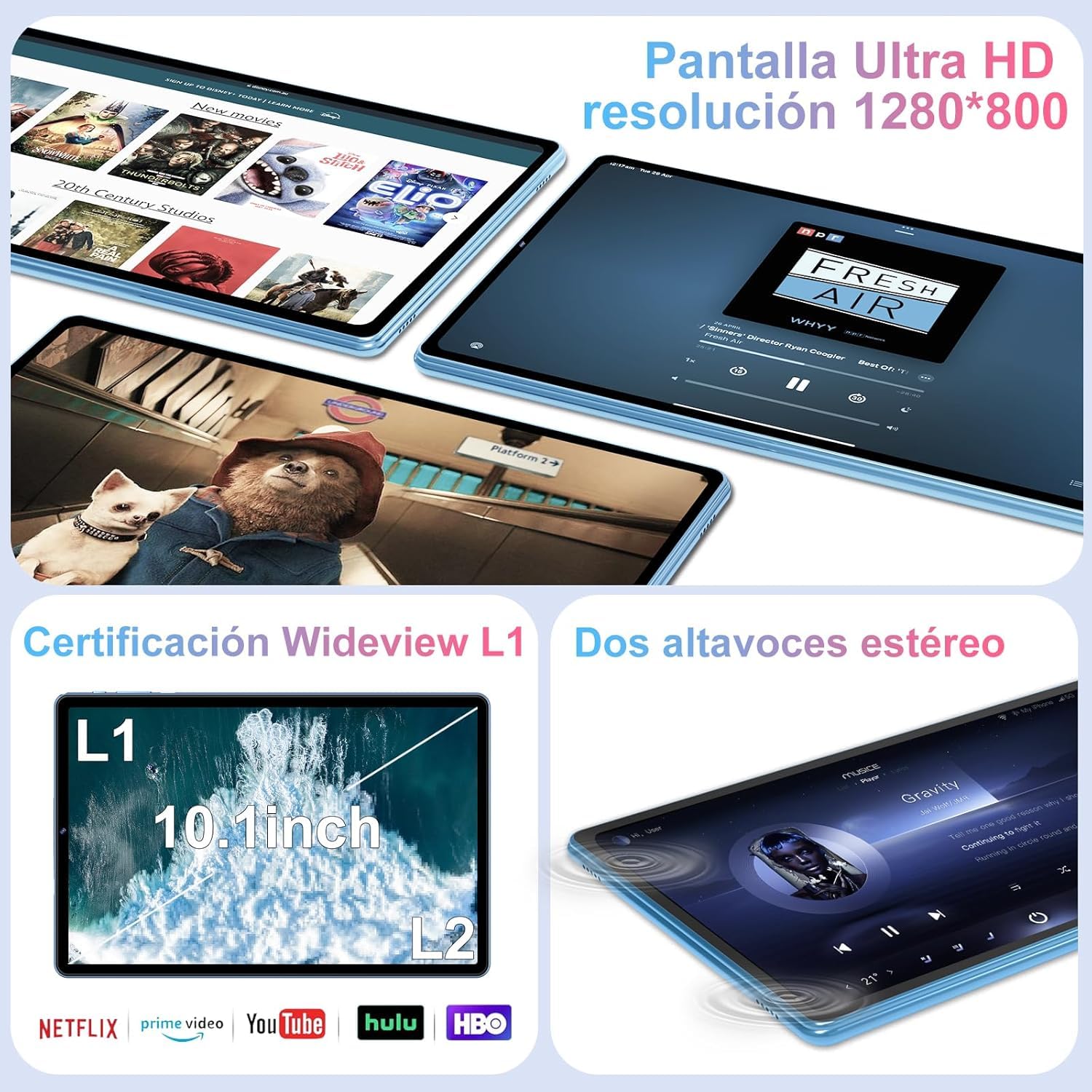 2026 Dernier Tablette 10 Pouces Android 15 avec Gemini AI, 30GO RAM (2TO TF), Octa-Core, 5G WiFi 6, Widevine L1, GMS, GPS, BT 5.0, 6000mAh, 5MP+8MP, Tablette avec Clavier+Souris et Cas - Bleu
