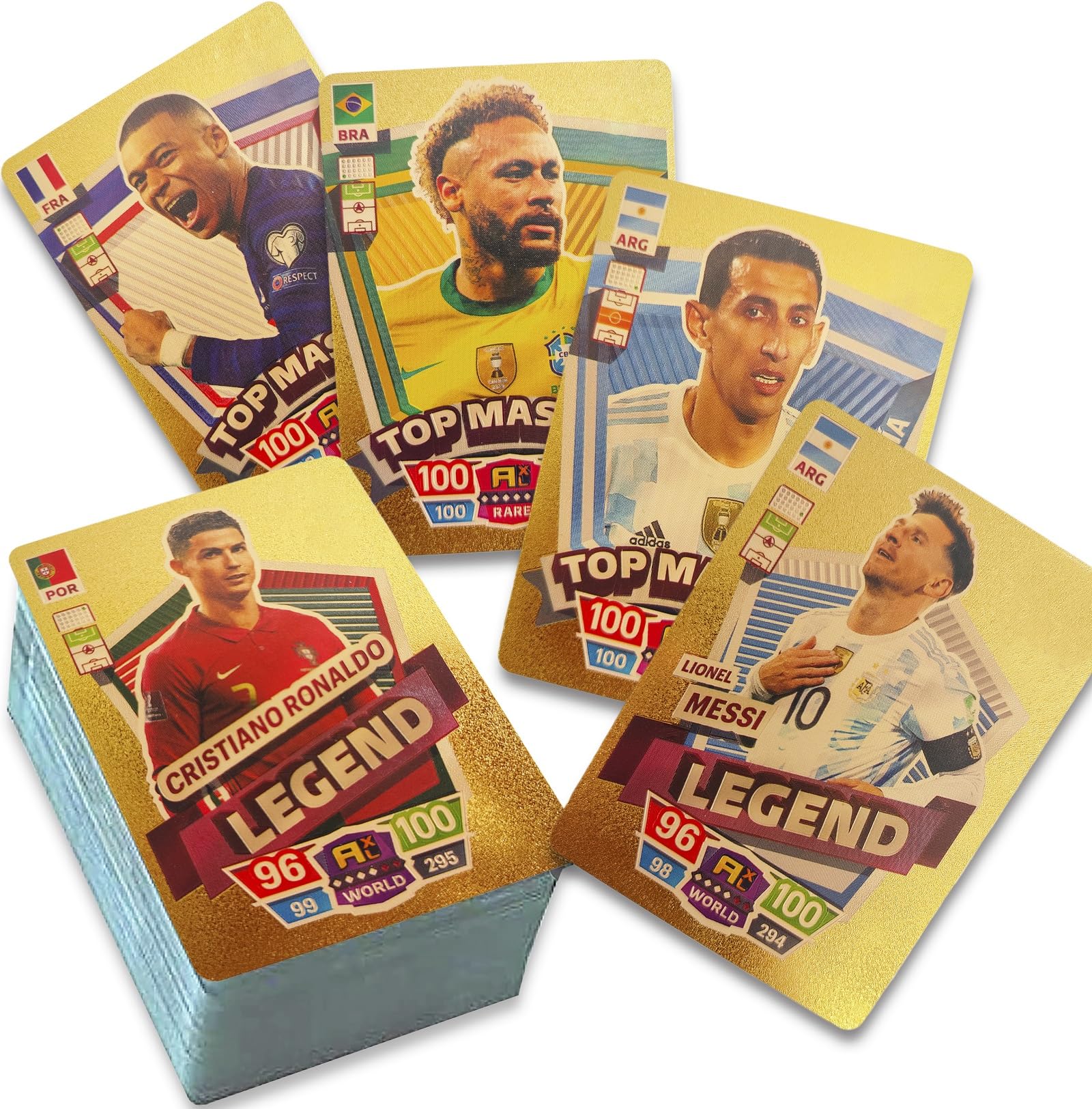 GJFJTC 55 English-Version Gold Football Star Cards - UEFA Champions League Collection for Children's Birthday